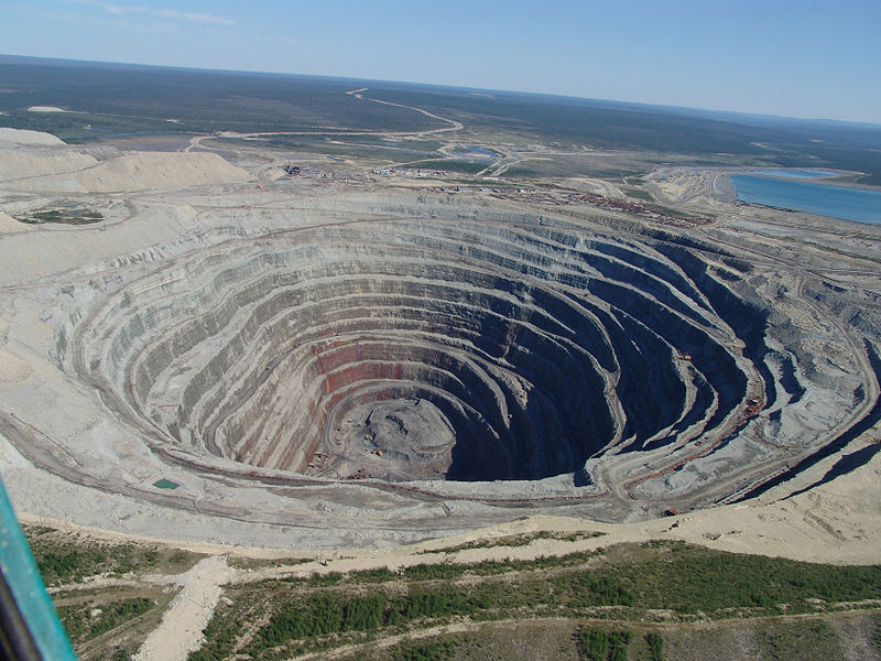 Udachnaya Pipe from the air, taken by Alexander Stepanov